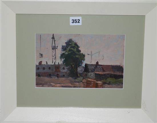 Ukrainian School, oil, building site 15 x 25cm